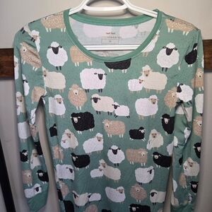 Little Sleepies Green Sheep Print Pajama Top